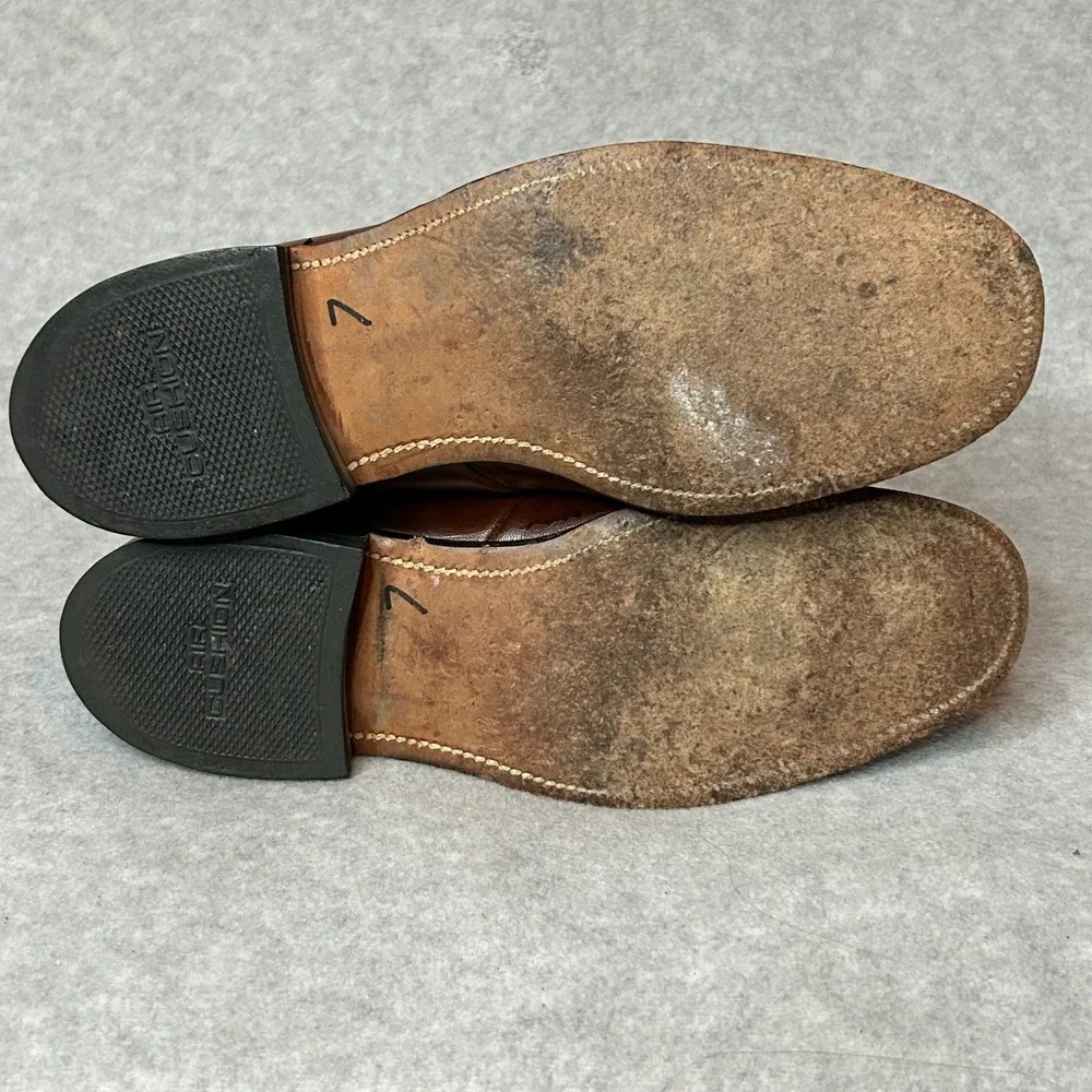 VTG Weyenberg Massagic Air Cushion Brown Leather Loafers 7.5 D USA Dress shoes‎